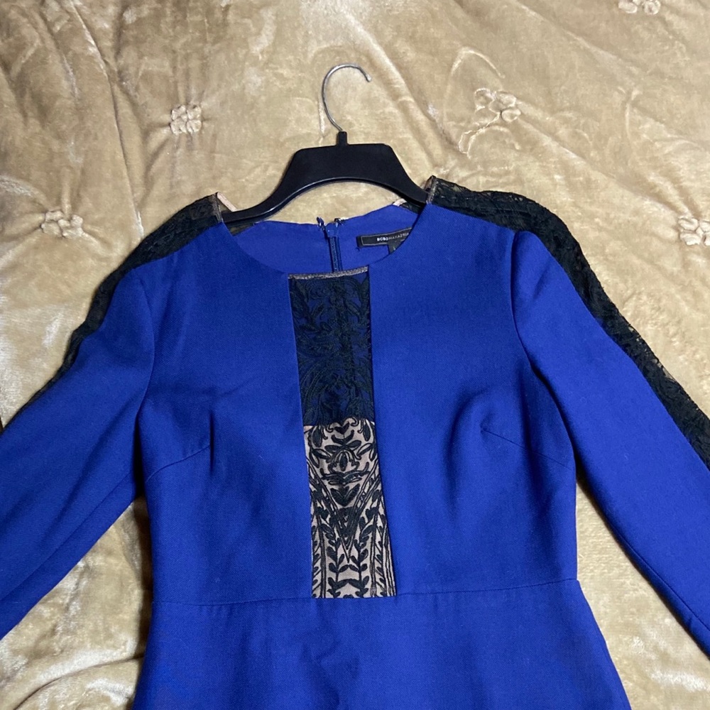 Blue Dress w Black Lace by BCBGMaxAzria
